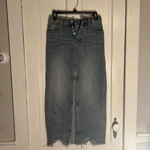 Free People Denim Maxi Skirt